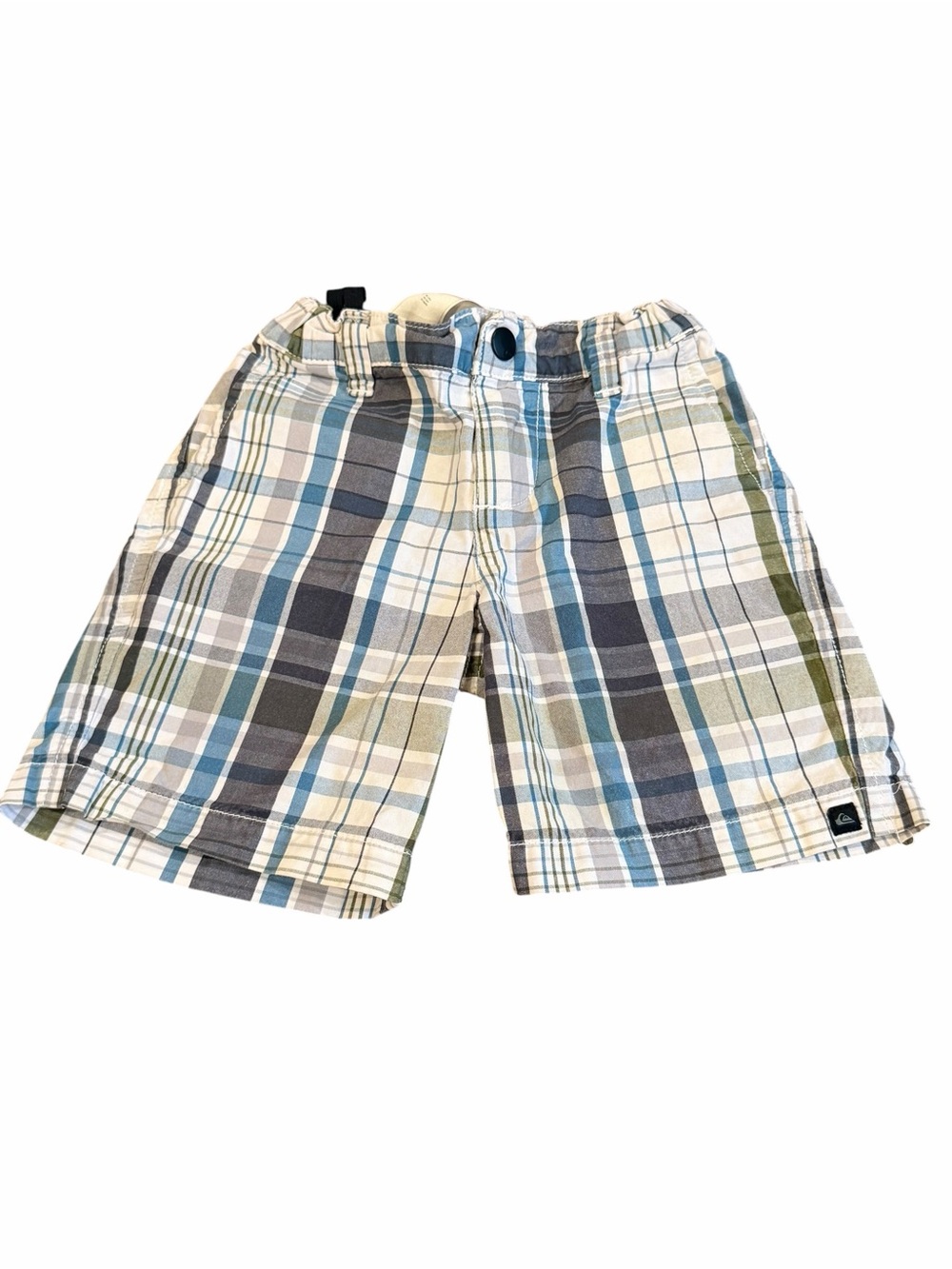 Quiksilver, Boys Plaid Shorts - Blue, Green, Cream, Size 2